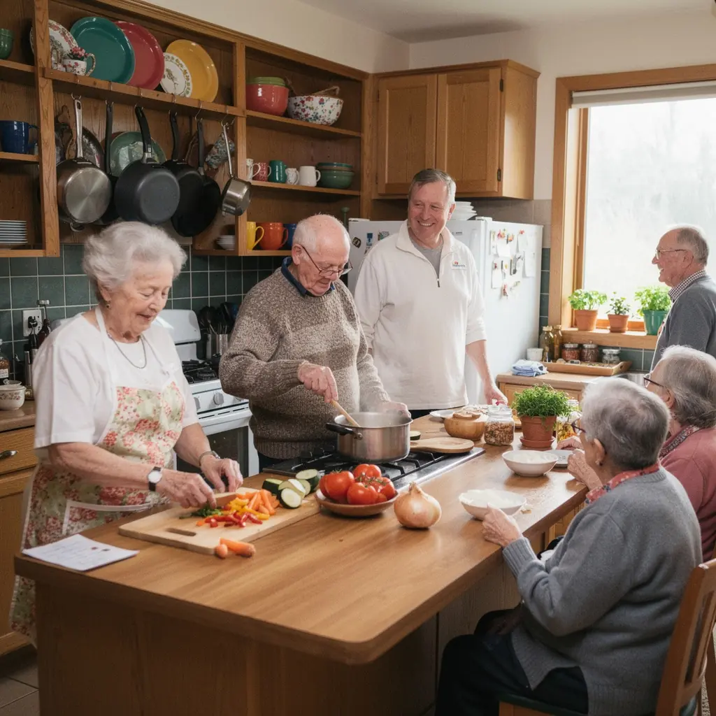 Speciālists, kurš konsultē vecākus cilvēkus par veselības uzlabošanas programmām.